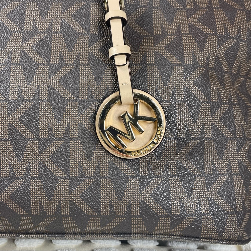 Michael Kors jet set travel tote bag Brown And Khaki SEE PHOTOS - Picture 3 of 16